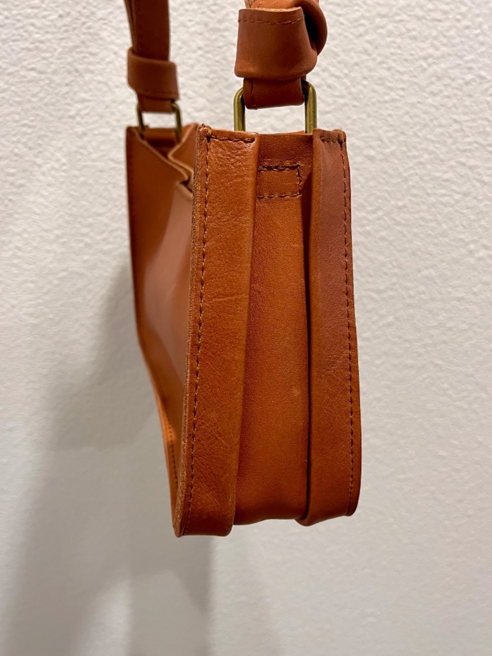 Madewell The Sydney Shoulder Leather Hobo‎ Bag in Burnished Caramel NWF NF070 - Picture 10 of 12